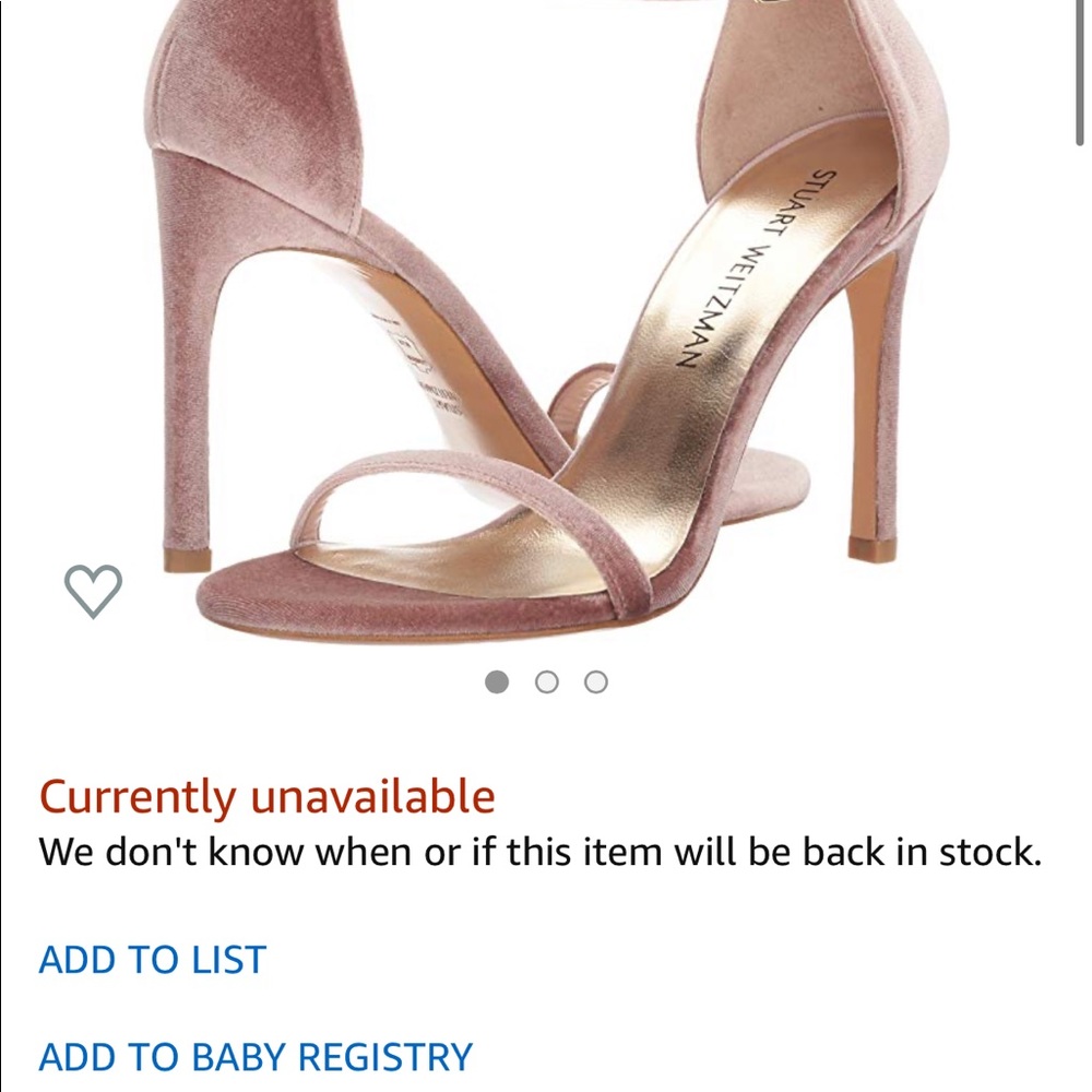 Stuart Weitzman Nudist velvet sz 7.5